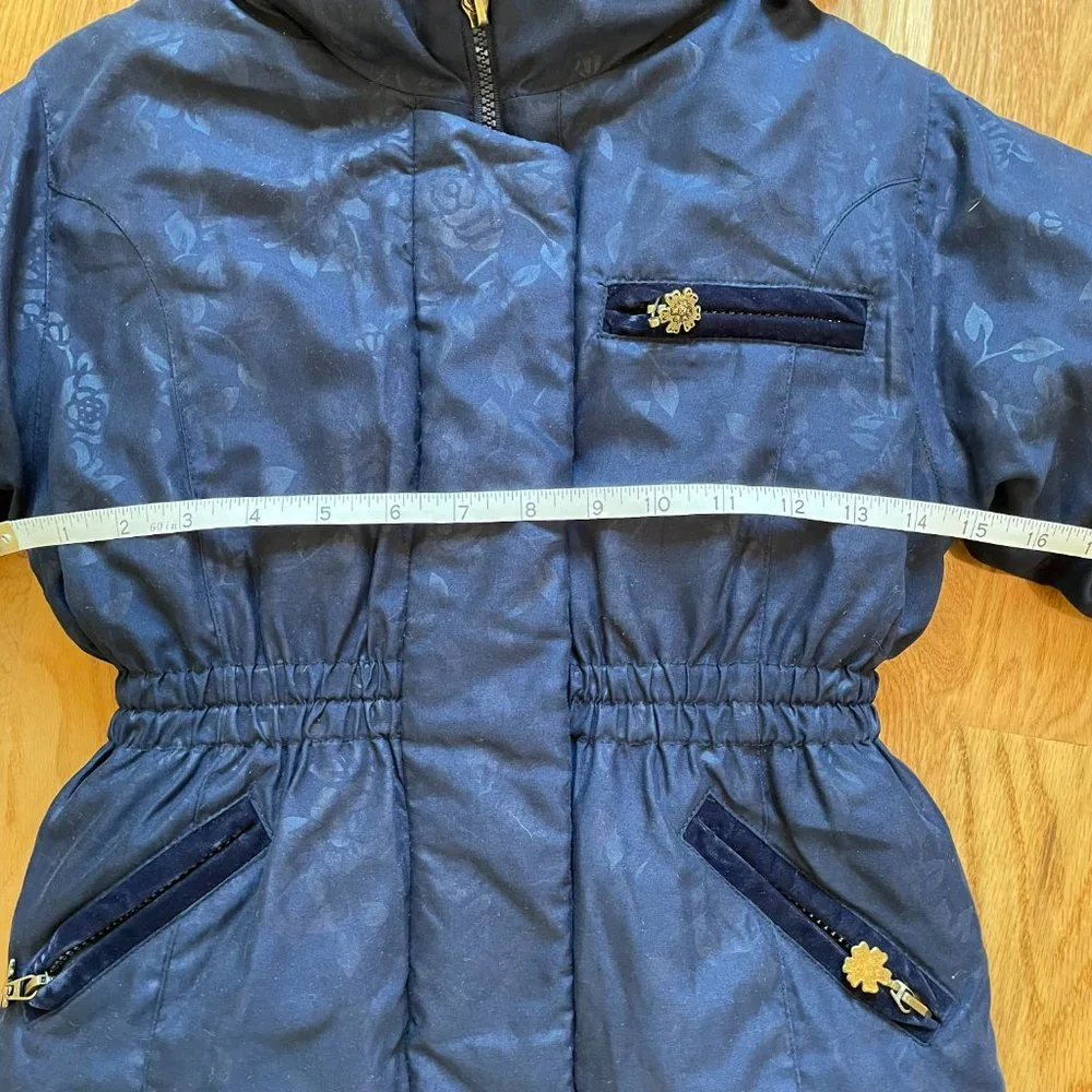 Rothschild Hooded Winter Coat/Jacket Snowflake Pattern Blue Girls Size L (4)